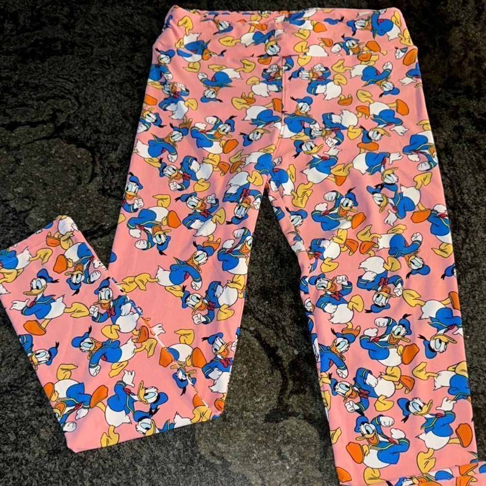 Disney Pink Donald Duck Leggings Lularoe